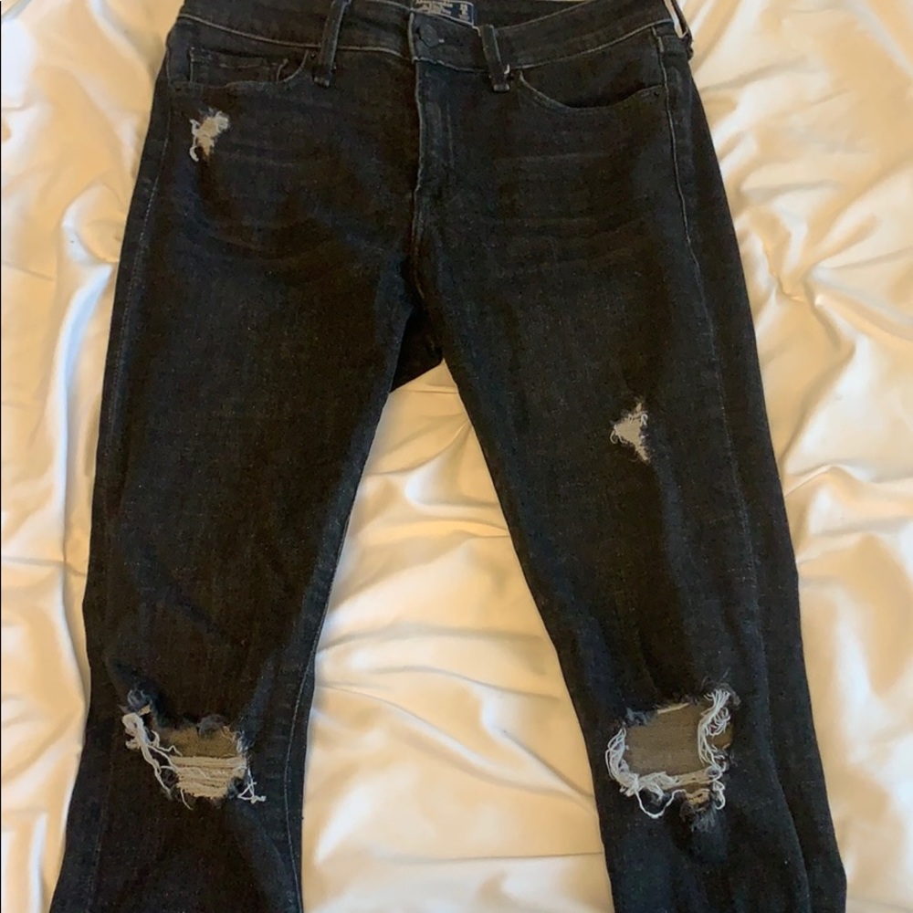 Abercrombie and Fitch black ripped jeans